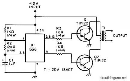 http://circuitdiagram.net/wp-content/uploads/2010/01/25W-Low-Power-Inverter-Circuit.jpg