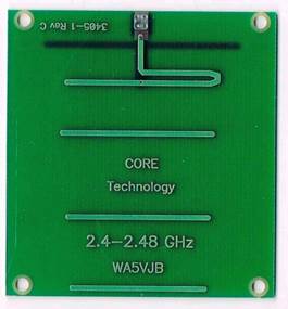 This is a Kent Electronics PCB yagi antenna for 2400 MHz. Note the J element built into the board.